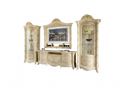 TV-meubel lage kast Side TV woonkamer dressoir 2x vitrine 4-delige set Italië
