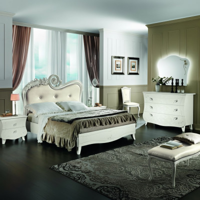 Klassiek bed Luxe bedden Chesterfield meubels Slaapkamer Barok Hotel Stof.