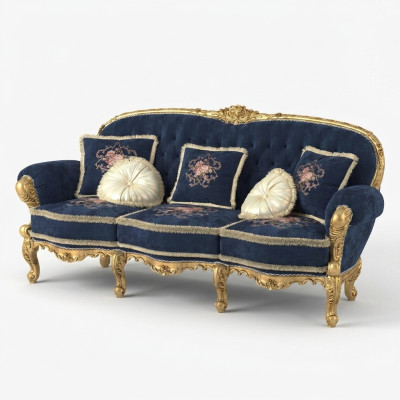Chesterfield Klassieke Driepersoons Bankstel Woonkamer Textiel Banken 3-Zits Nieuw
