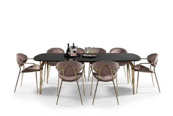 Eettafel Design Meubels Italië Luxe Eetkamertafel Eettafels Marmer Roestvrij Staal