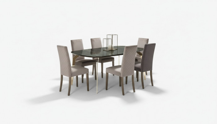 Luxe set eetkamer eettafel stoel XL tafel tafels stoelen hout design 7 delig Nieuw