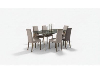Luxe set eetkamer eettafel stoel XL tafel tafels stoelen hout design 7 delig Nieuw