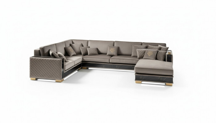 Woonlandschap hoekbank U-vorm bank Zitbank gestoffeerde bank Sofa's Meubels Bank Italië.