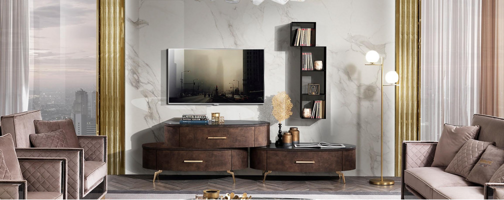 Woonkamerset ontwerp 2x dressoir wandplank woonwand planken kasten 4-delig.