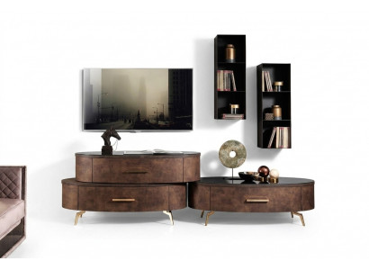 Ontwerp woonwand dressoir tv-meubel dressoir 4-dlg. Set wandplank Nieuw