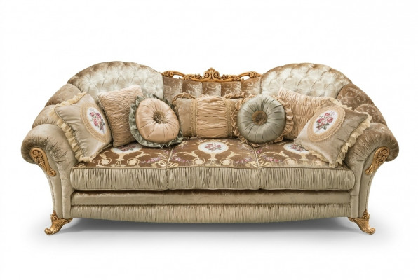 Barok Rococo 3-zits bank Stoffen bank Luxe design Italiaanse meubels
