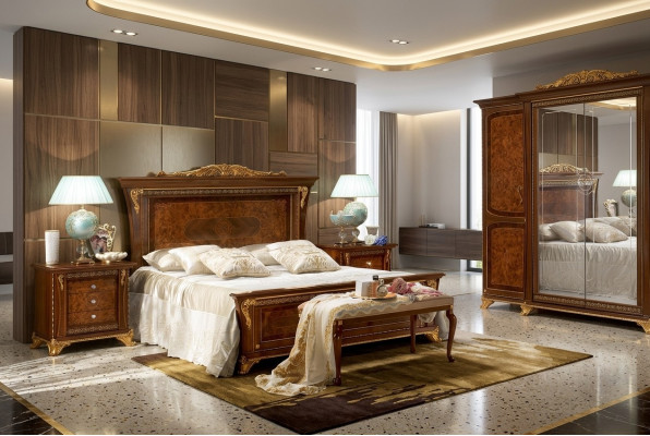 Luxe groep set Nieuw bed 2x nachtkastje 3-delige slaapkamer set