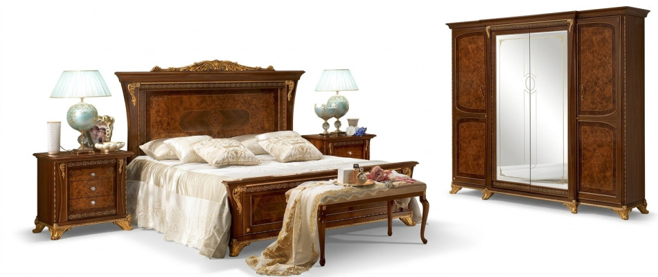 Luxe groep set Nieuw bed 2x nachtkastje 3-delige slaapkamer set