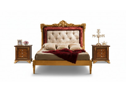 Bed slaapkamerset design luxe bedden nieuw barok meubilair 2x nachtkastje 3-delig.