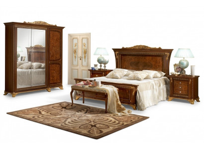 Slaapkamer barok rococo houten meubels bed gestoffeerde luxe tweepersoonsbedden