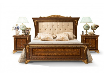 Bed design 2x bedside tables 3-piece bedroom set Furniture Classic Beds