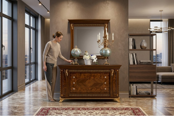 Kast Kasten Massief Ladenkast Woonkamer Ladenkast Lades Hout Dressoir