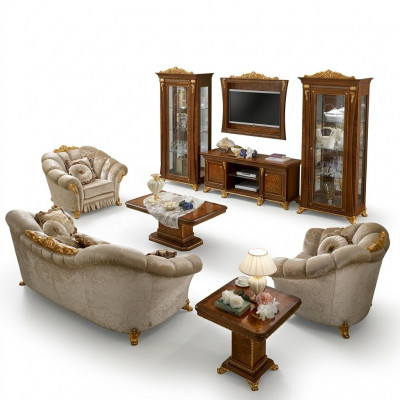 Bankstel 3+1+1 Zit Set Design Banken Beklede Bankstellen Textiel Relax Bank Nieuw