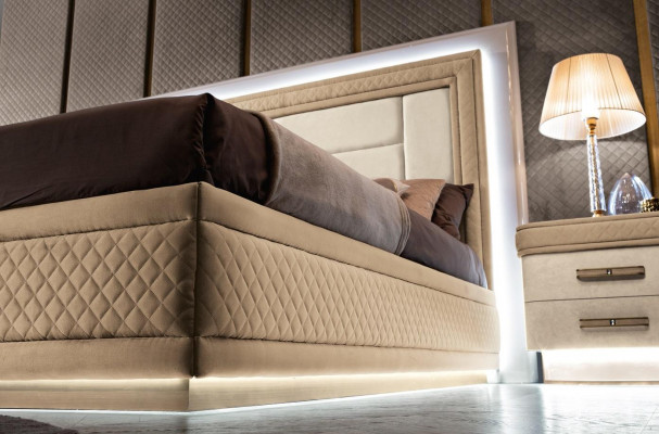 Ontwerp luxe slaapkamerbed 2x nachtkastjes commode set bedden 8-delig.