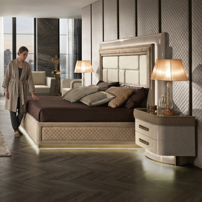 Slaapkamerconsoles Nachtkastje Bijzettafel Modern Design Meubels Hout Beige Nieuw