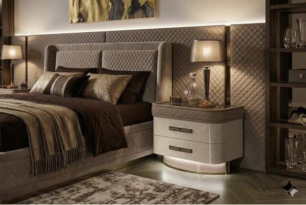 Slaapkamerconsoles Nachtkastje Bijzettafel Modern Design Meubels Hout Beige Nieuw