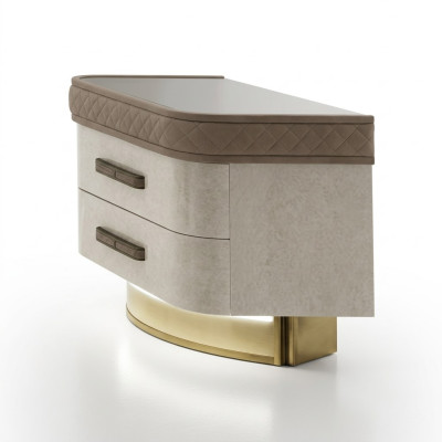 Slaapkamerconsoles Nachtkastje Bijzettafel Modern Design Meubels Hout Beige Nieuw
