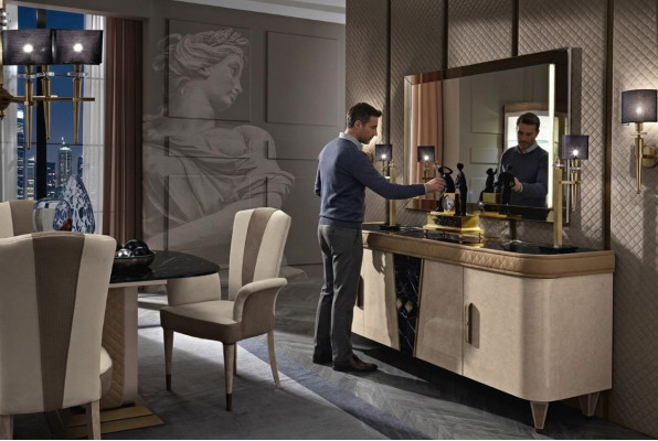 Meubels ladenkast kast ontwerp luxe dressoir 2-delige ladekast met spiegel console