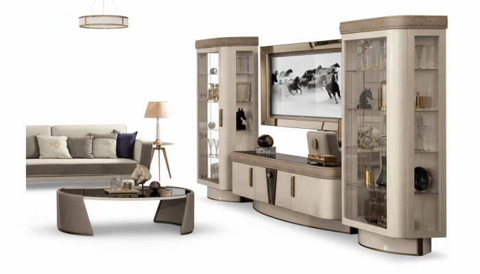 Wandmeubele Set 4-delig. Woonkamer rtv vitrine rek Moderne set groep hout tv