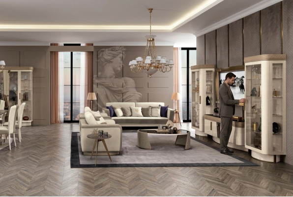 Bankstel 3+1+1 zits set Designbanken Beklede banken Ontspan Modern Bank nieuw