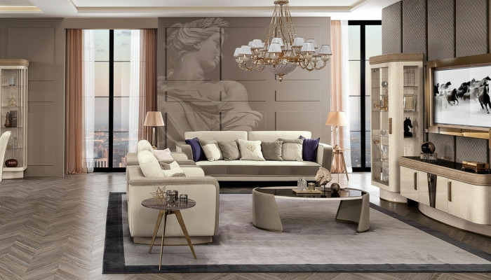 Bankstel 3+1+1 zits set Designbanken Beklede banken Ontspan Modern Bank nieuw