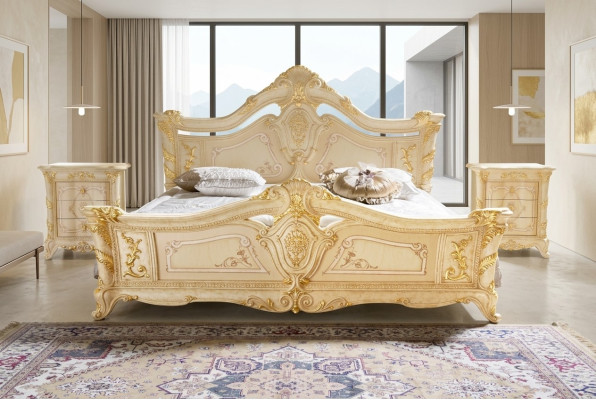 Tweepersoonsbed Bedden Slaapkamer Meubels Massief hout MobilPiu Luxury Bed