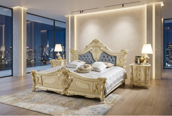Bedden Chesterfield Meubels Leder Slaapkamer Hotel Barok Klassiek Bed Luxe