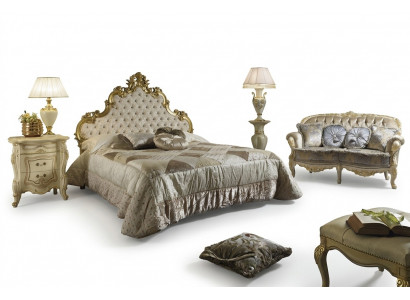 Bed 2x Bedside table 3-piece bedroom set Designer hotel bedding set New