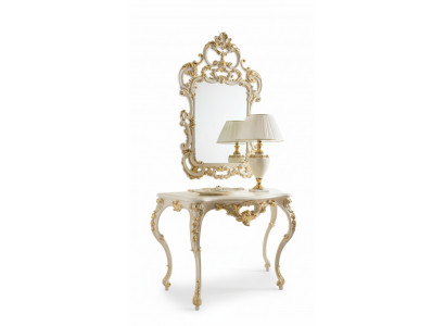 Sidetable Spiegel Dressoir 2-delig Set Nieuw Hout Italiaanse meubels Stijl Barok