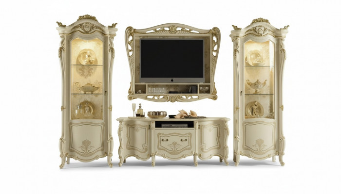 Ontwerp woonkamer wand dressoir 2x kast rtv tv frame dressoir 4-delige set vitrine
