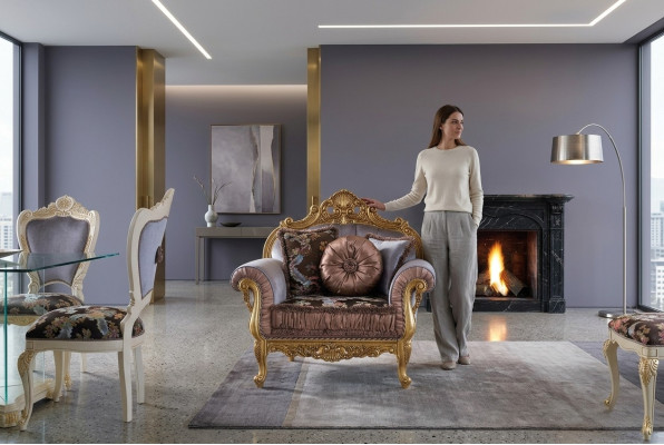 Art-deco design fauteuil textiel woonkamer lounge Nieuwe luxe design meubels stoelen.