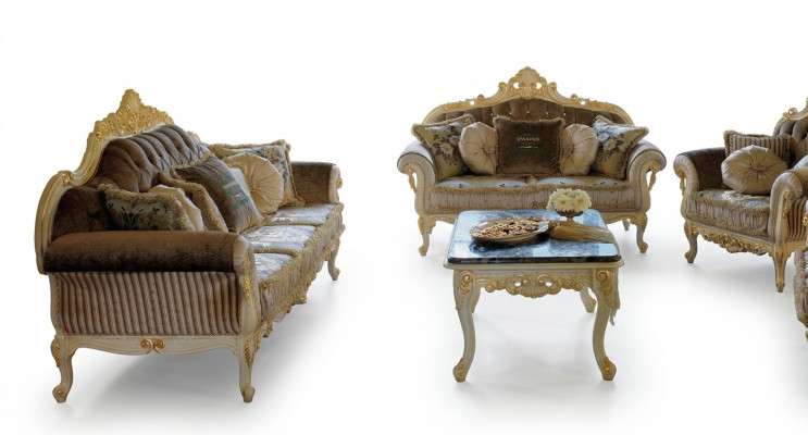 Sofa set 3+2 zits woonkamer meubels Art Deco bank stoffen bank banken