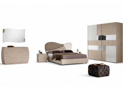 Slaapkamer complete set Koninklijk Modern Bed Kledingkast Nachtkastje 5-delig