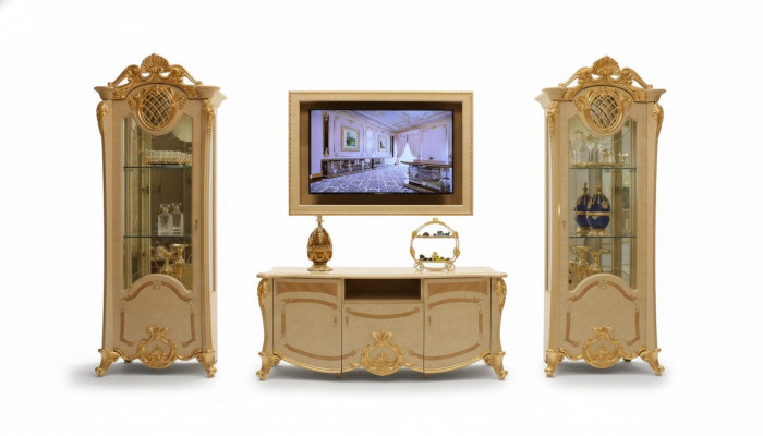Ontwerp woonkamer wand dressoir 2x kast tv laag dressoir dressoir 3-delige set vitrine