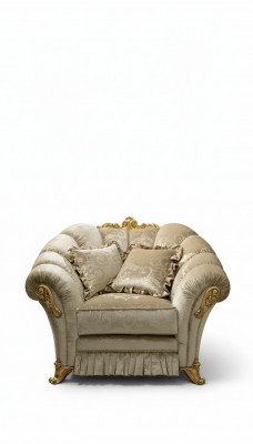 Fauteuil Stoel Bekleding TV Leer Textiel Stof Beige Ontwerp Lounge Club Relax