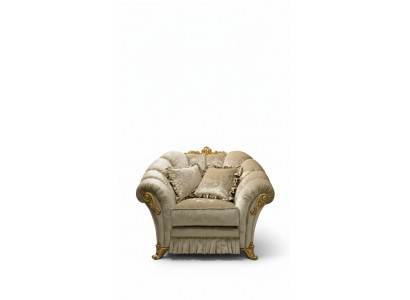 Fauteuil Stoel Bekleding TV Leer Textiel Stof Beige Ontwerp Lounge Club Relax