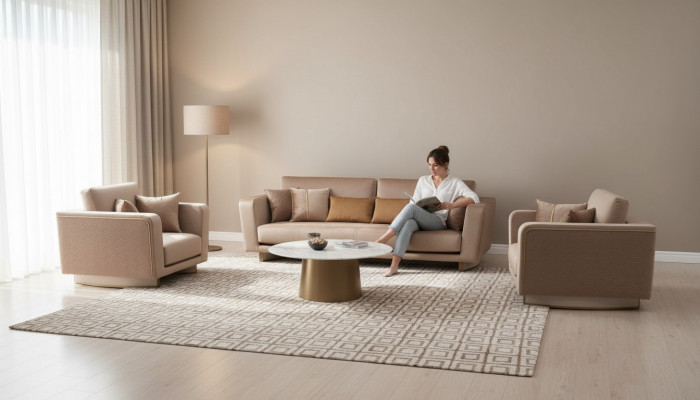Bankstel 3+1+1 zit set Design Bank Beklede Banken Bank Klassiek 3-delig.