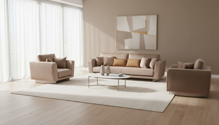 Bankstel 3+1+1 zit set Design Bank Beklede Banken Bank Klassiek 3-delig.