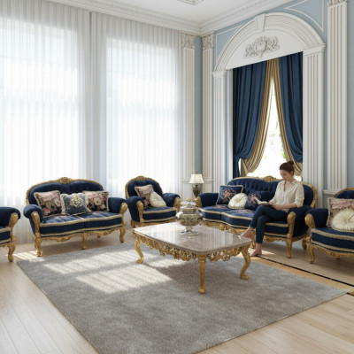 Sofa set 3-zits set designbank gestoffeerd bankstel modern luxe nieuw bank