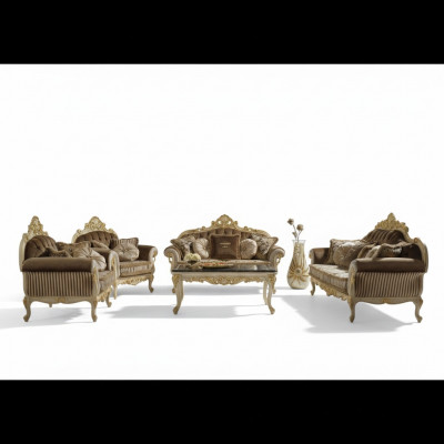 Italiaanse bank 3-zits fluwelen bankstel Winchester 230 cm bruin meubilair nieuw