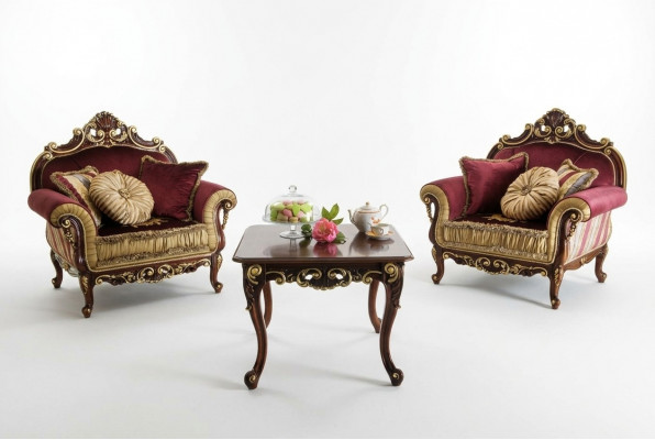 Garnituur Stoel Stoelen Relax Groep Nieuw Lounge Ontwerp Fauteuil Hout Club 2x Set Nieuw
