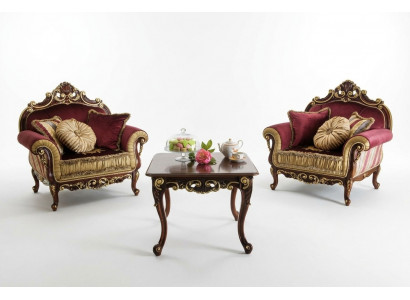 Garnituur Stoel Stoelen Relax Groep Nieuw Lounge Ontwerp Fauteuil Hout Club 2x Set Nieuw