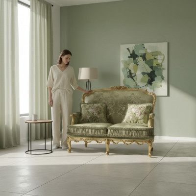 Bank 2-zits klassieke banken luxe meubels banken bekleding bank nieuw tweezitter.