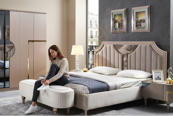 Bedframe Dubbel Houten Bedframe Slaapkamer Wit Luxe Bed Modern Bedden