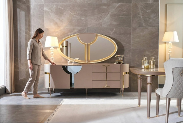 Console meubels houten kast spiegel ladekast kast luxecommode kast rek