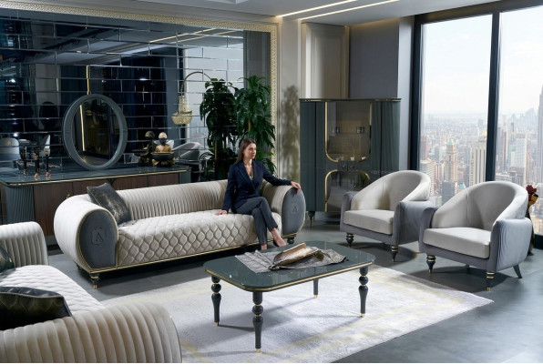 Ontwerp Bankstellen Gestoffeerde Banken Stof Relax Moderne Bankstel 3+1+1 Zits Set