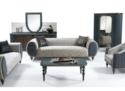 Driepersoonsbank 3-zits stof luxe bank bank grote bekleding 230 cm ontwerper