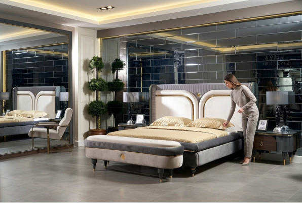 Ontwerp Luxe Poef Bekleding Modern Textiel Relax Bijzettafel Sofa Italiaanse Stijl