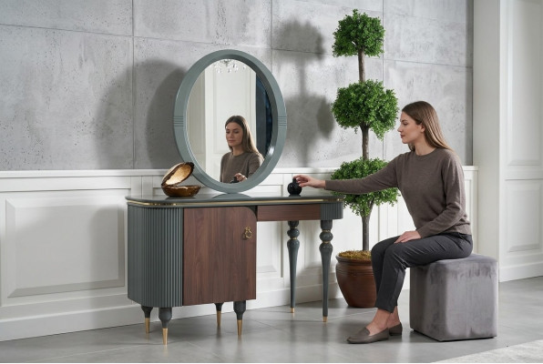 Slaapkamer meubel ontwerpen 2-dlg kaptafel make-uptafel spiegel