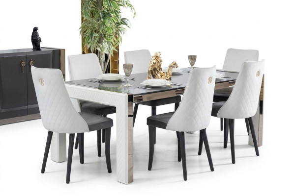 Ontwerp Luxe Tafels Eetkamer Italiaanse Meubelen Tafel Armstoel 6x Stoelen Nieuw